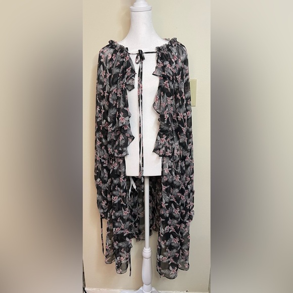 Victoria’s Secret Very Sexy West Side Floral Chiffon Duster Top Cover Up Robes. - Picture 6 of 16